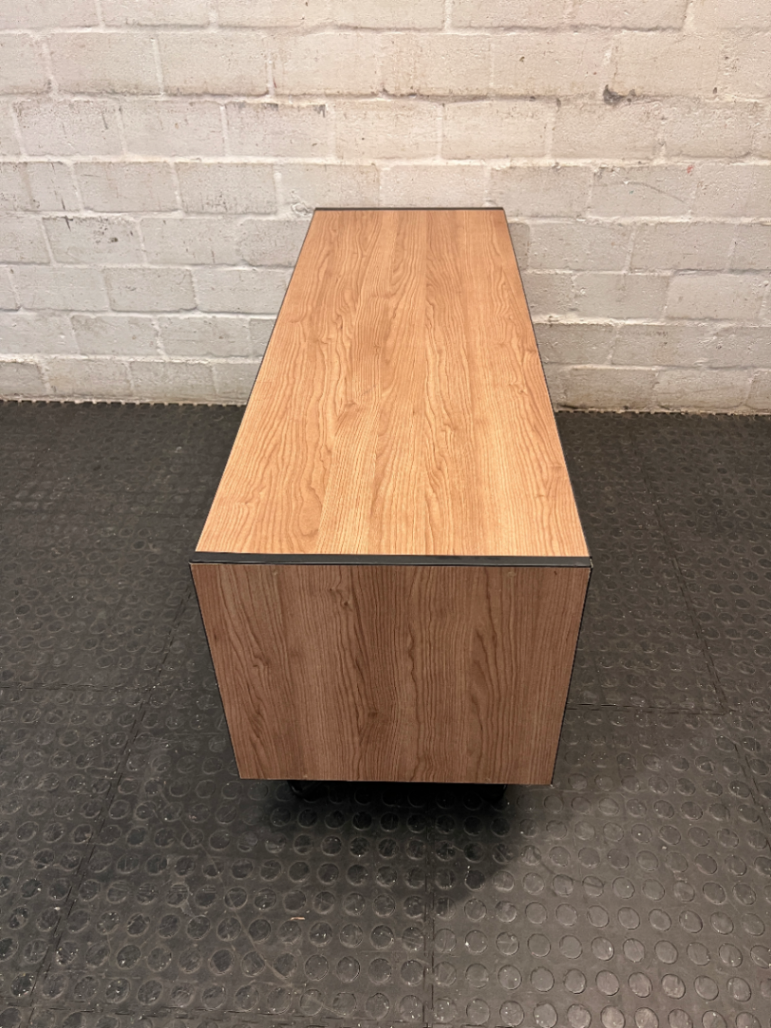 Industrial Style Wood & Black TV Unit with Hairpin Legs