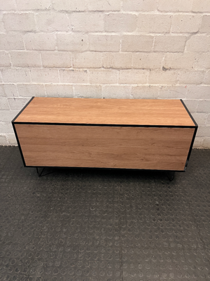 Industrial Style Wood & Black TV Unit with Hairpin Legs