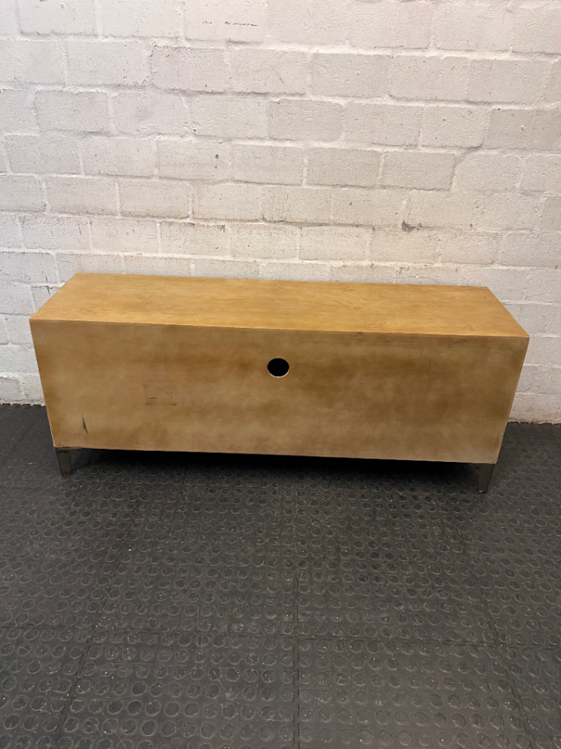 Industrial Wood and Metal TV Unit with Cupboard Doors