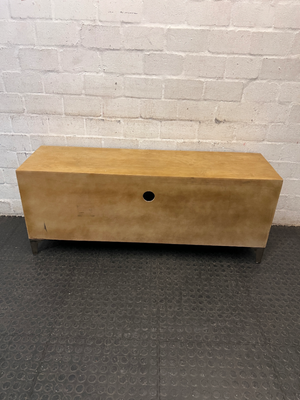 Industrial Wood and Metal TV Unit with Cupboard Doors