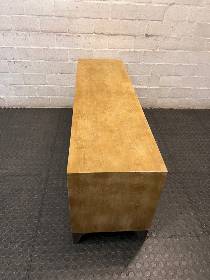 Industrial Wood and Metal TV Unit with Cupboard Doors