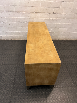 Industrial Wood and Metal TV Unit with Cupboard Doors