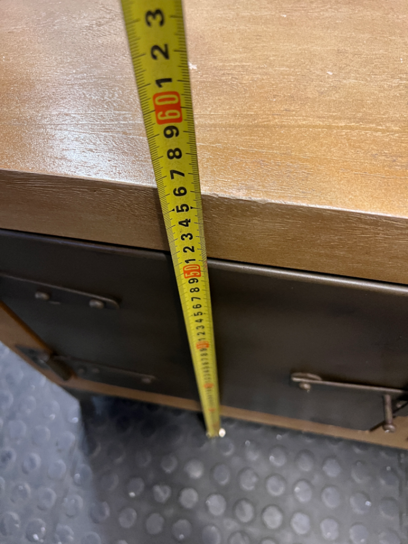 Industrial Wood and Metal TV Unit with Cupboard Doors