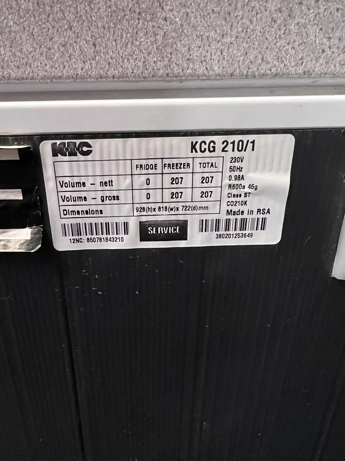 KIC 207L White Chest Freezer (KCG 210/1) - 2ndhandwarehouse.com