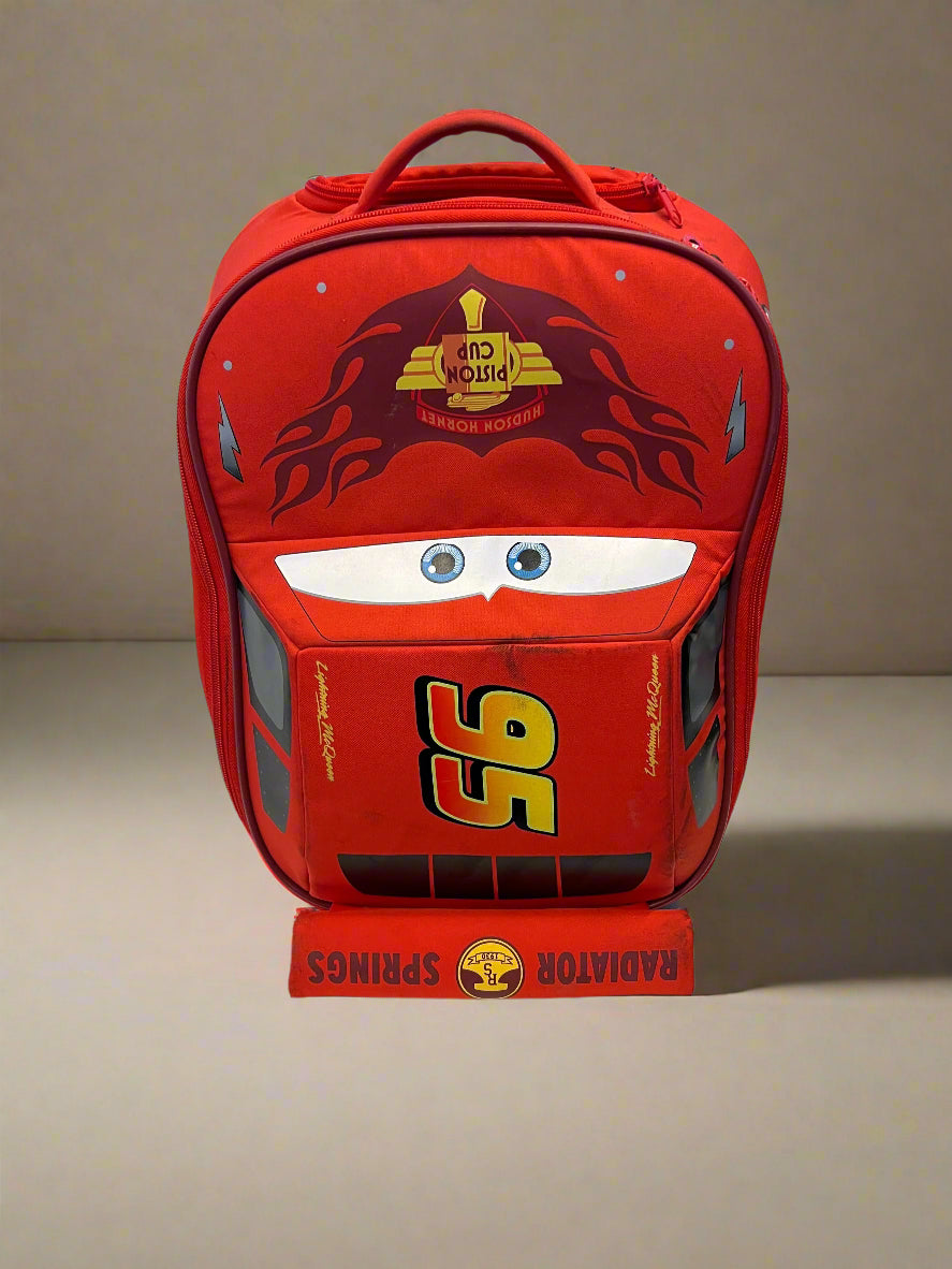 🚗 Kids' Red Lightning McQueen Backpack with Minor Wear