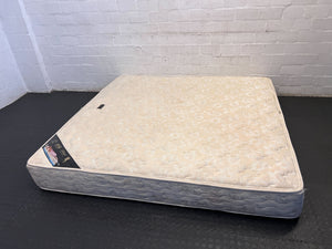 King Size Cream Upholstered Mattress with Minor Wear
