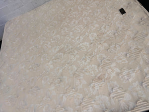 King Size Cream Upholstered Mattress with Minor Wear
