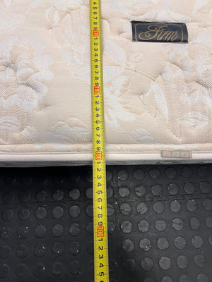 King Size Cream Upholstered Mattress with Minor Wear