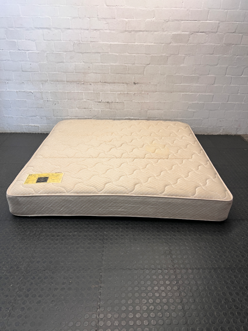 King Size Quilted White Mattress — Good Condition Used Mattress