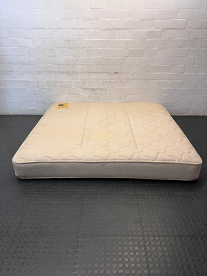King Size Quilted White Mattress — Good Condition Used Mattress