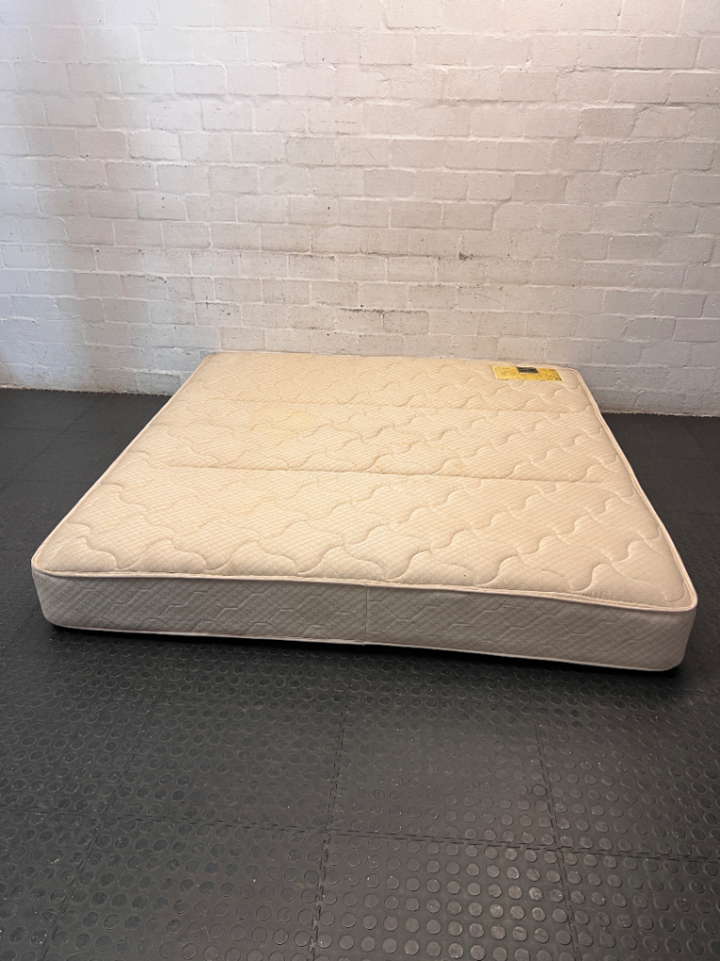 King Size Quilted White Mattress — Good Condition Used Mattress