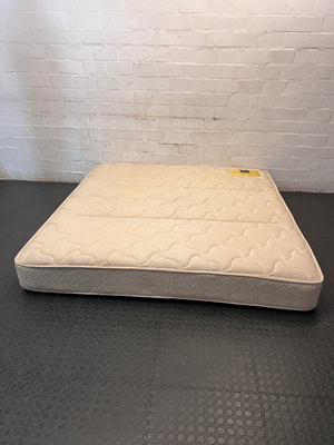 King Size Quilted White Mattress — Good Condition Used Mattress
