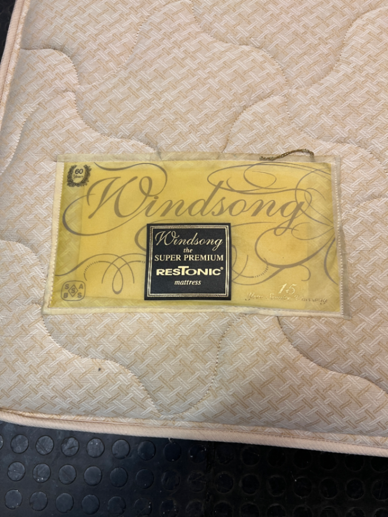 King Size Quilted White Mattress — Good Condition Used Mattress