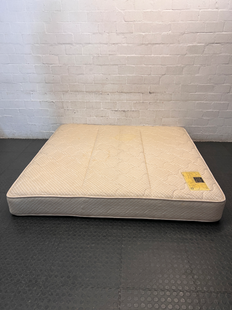 King Size Quilted White Mattress — Good Condition Used Mattress