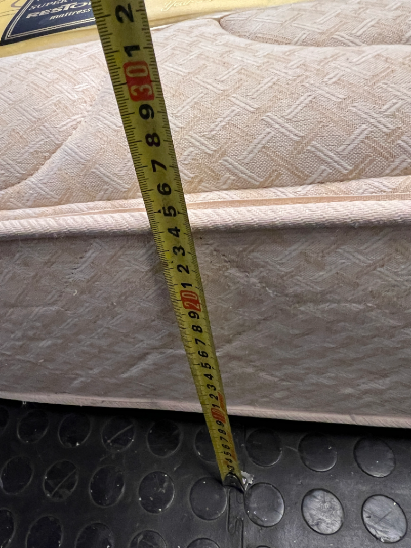 King Size Quilted White Mattress — Good Condition Used Mattress