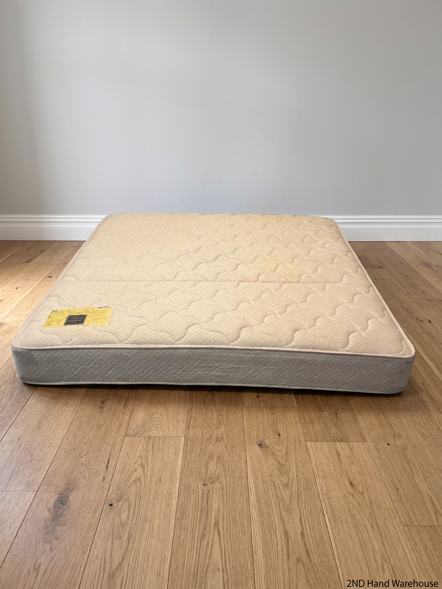 King Size Quilted White Mattress — Good Condition Used Mattress