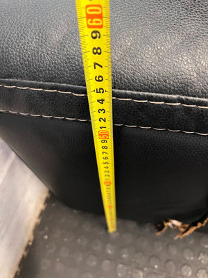 L shape lounge suite  - Spacious Black Leather Sectional Sofa - Some visible damages - 2ndhandwarehouse.com