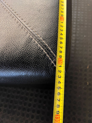 L shape lounge suite  - Spacious Black Leather Sectional Sofa - Some visible damages - 2ndhandwarehouse.com