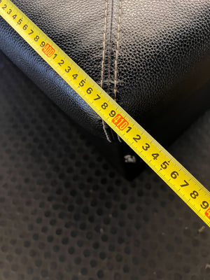 L shape lounge suite  - Spacious Black Leather Sectional Sofa - Some visible damages - 2ndhandwarehouse.com