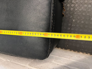 L shape lounge suite  - Spacious Black Leather Sectional Sofa - Some visible damages - 2ndhandwarehouse.com