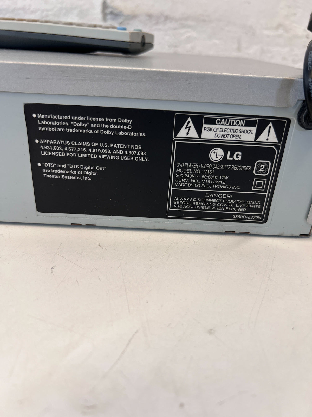 LG Silver DVD Player with Remote, Minor Scratches