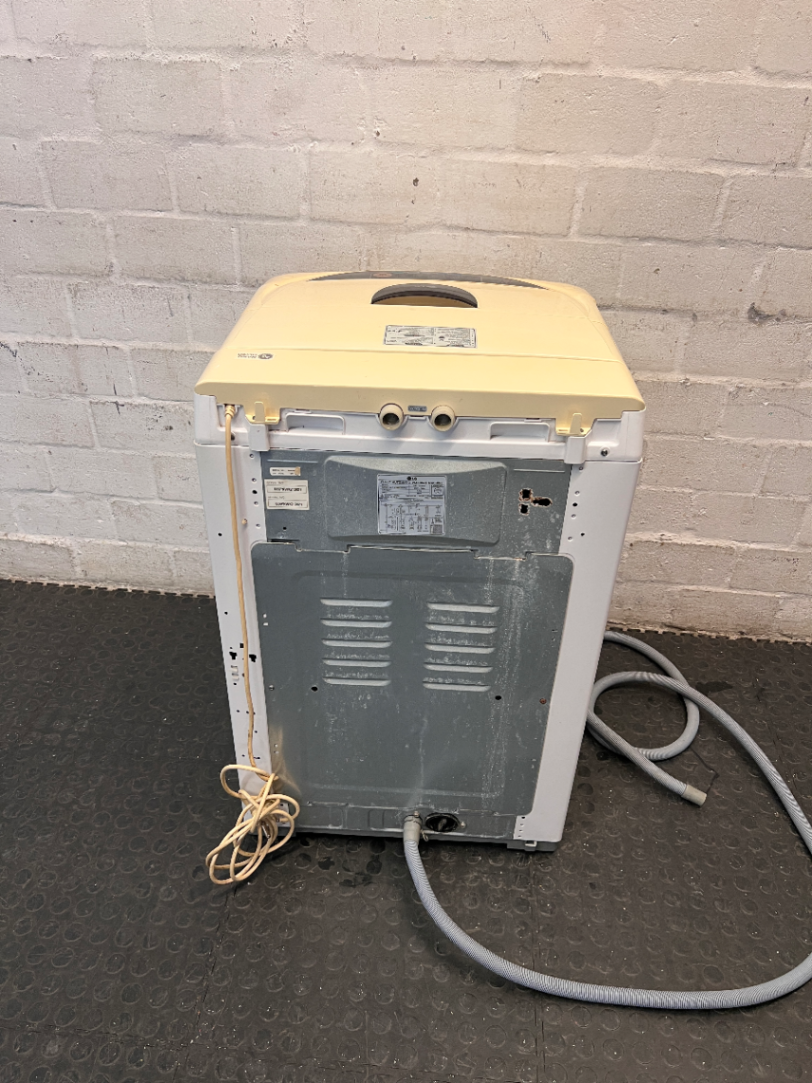 LG Top Loader Washing Machine in White — Good Working Order; Used Condition