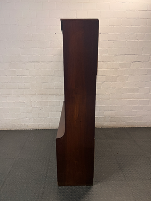 Large Brown Wooden TV Unit with Storage Cupboards — Used; Fair Condition
