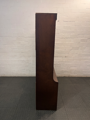Large Brown Wooden TV Unit with Storage Cupboards — Used; Fair Condition