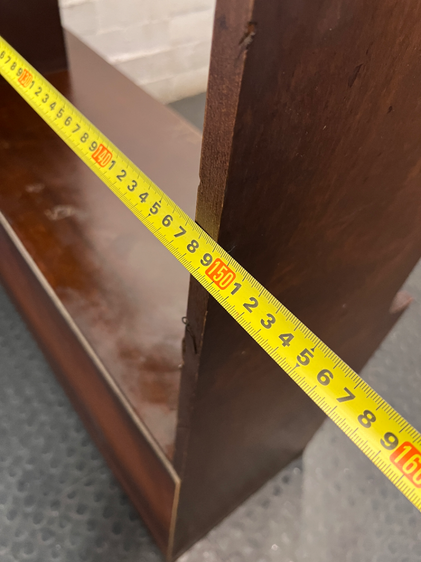 Large Brown Wooden TV Unit with Storage Cupboards — Used; Fair Condition