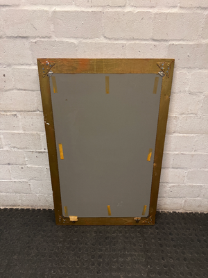 Large Distressed Rectangular Wall Mirror — Visible Wear to Frame Finish