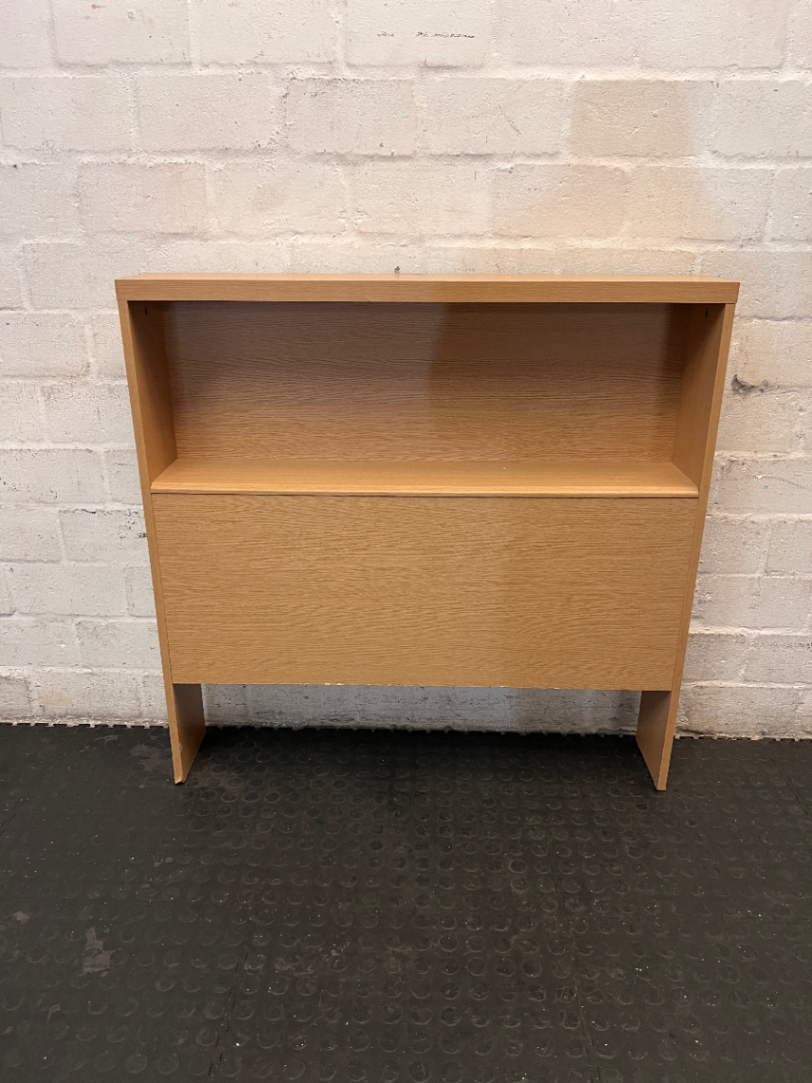 Light Oak Finish Low Bookshelf — Good Condition with Minor Bottom Edge Wear - 2ndhandwarehouse.com
