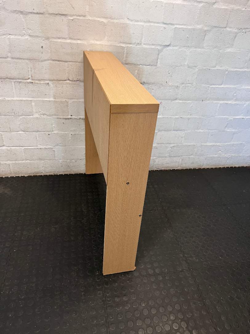 Light Oak Finish Low Bookshelf — Good Condition with Minor Bottom Edge Wear - 2ndhandwarehouse.com