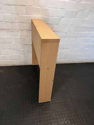 Light Oak Finish Low Bookshelf — Good Condition with Minor Bottom Edge Wear - 2ndhandwarehouse.com