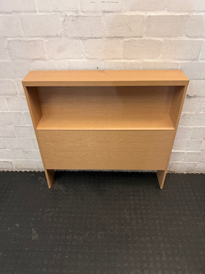 Light Oak Finish Low Bookshelf — Good Condition with Minor Bottom Edge Wear - 2ndhandwarehouse.com