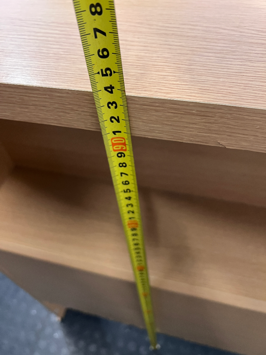 Light Oak Finish Low Bookshelf — Good Condition with Minor Bottom Edge Wear - 2ndhandwarehouse.com