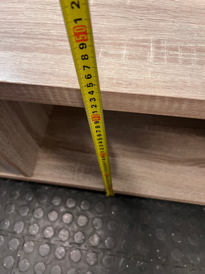 Light Oak-Style Lowline TV Unit with Side Cupboards — Used; Fair Condition