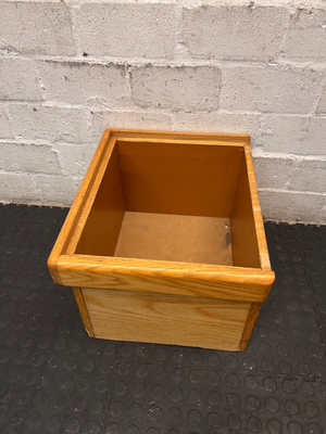Light Wood Box-Style Dressing Stool with Padded Seat — Good Working Order - 2ndhandwarehouse.com