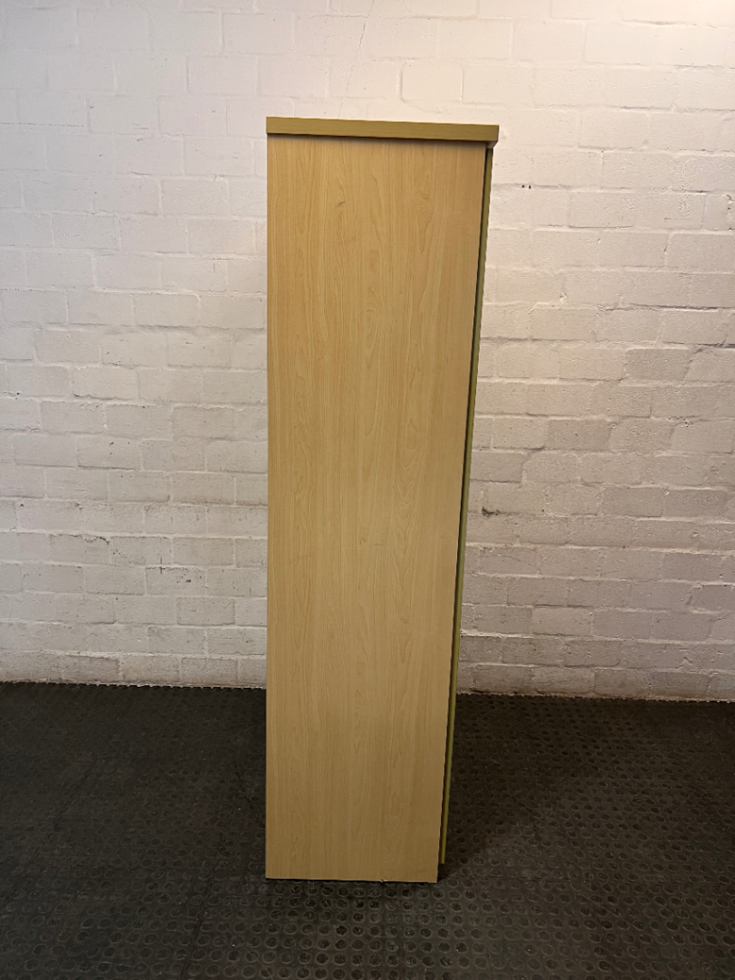 Light Wood Grain Two-Door Tall Wardrobe — Good Working Order