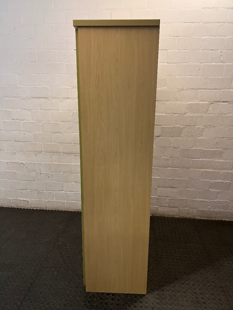 Light Wood Grain Two-Door Tall Wardrobe — Good Working Order