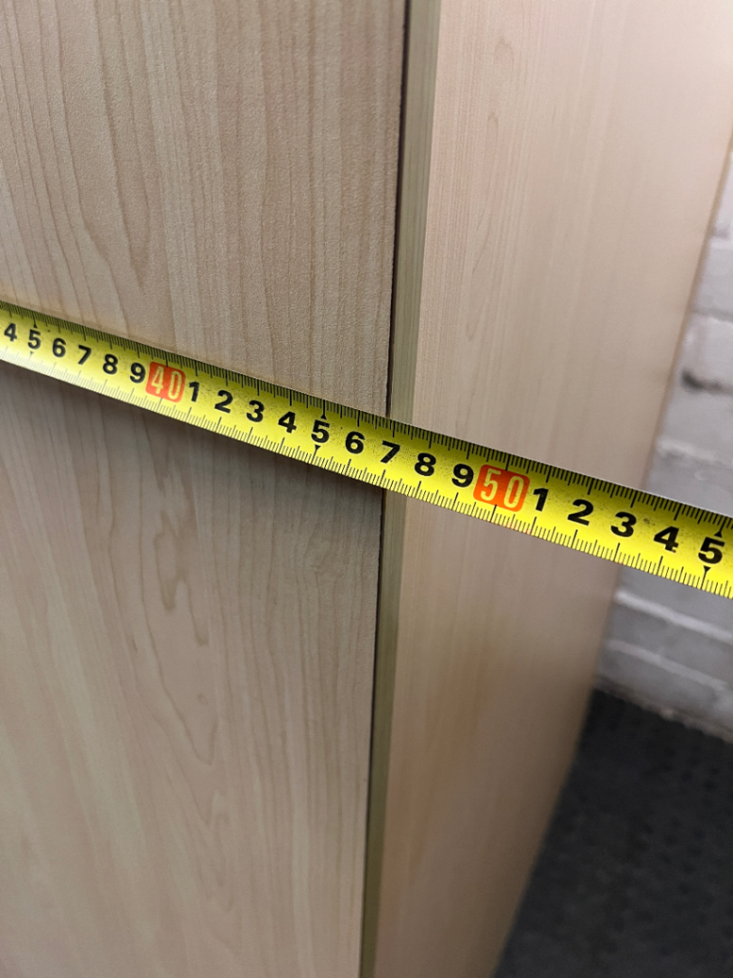 Light Wood Grain Two-Door Tall Wardrobe — Good Working Order