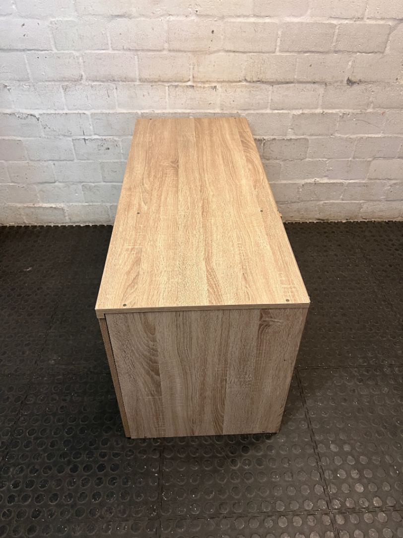 Light Wood Three-Door Top Cupboard — No back board