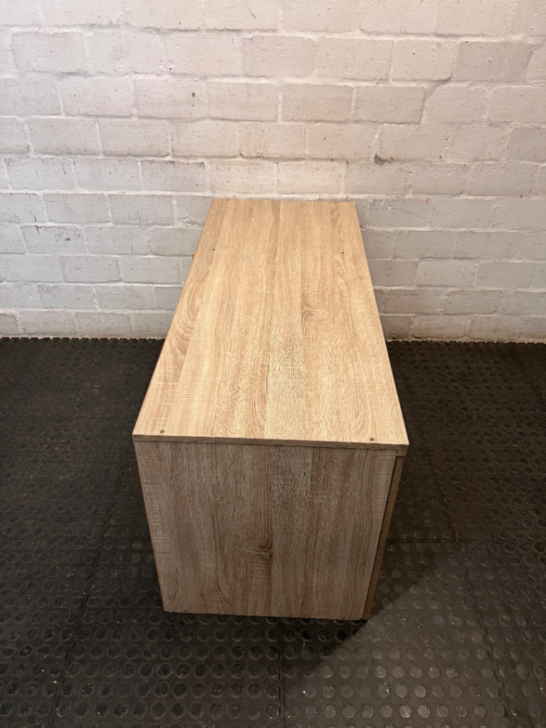 Light Wood Three-Door Top Cupboard — No back board