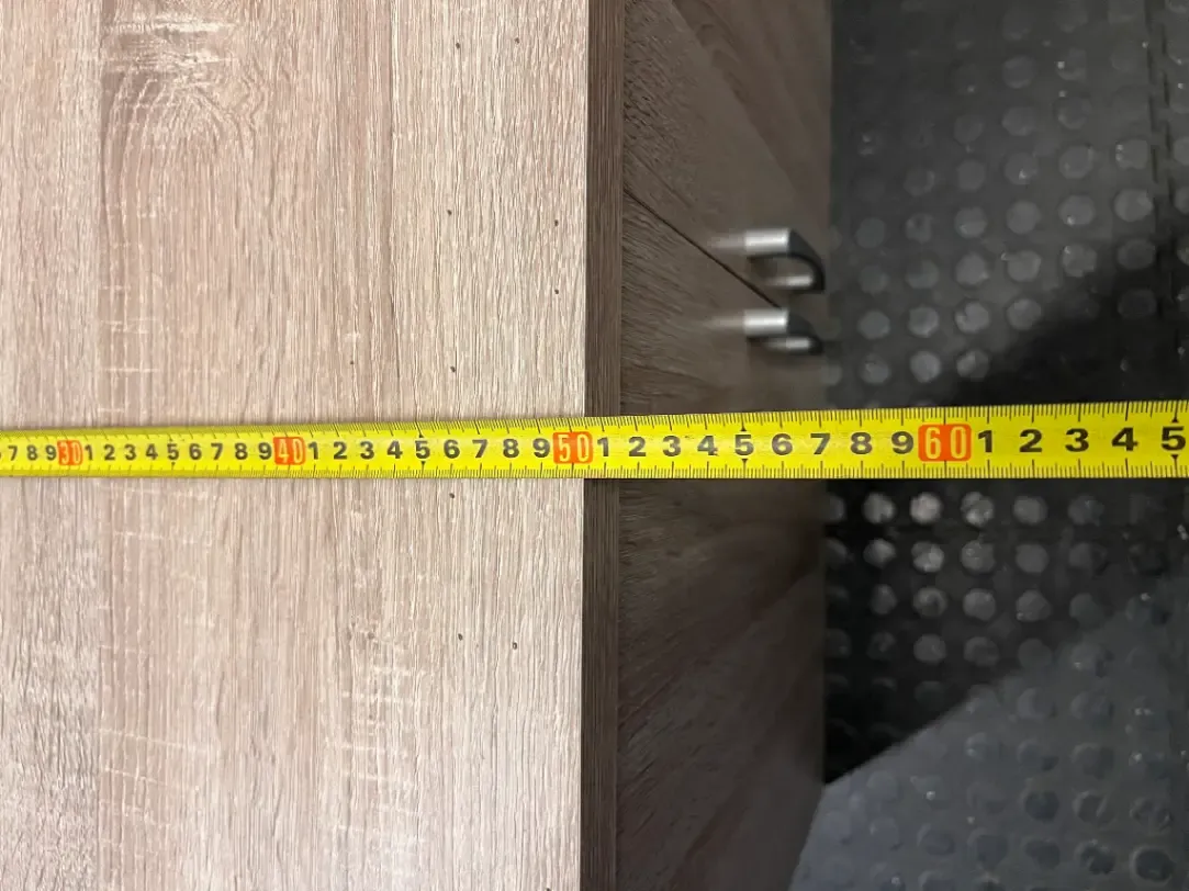Light Wood Three-Door Top Cupboard — No back board