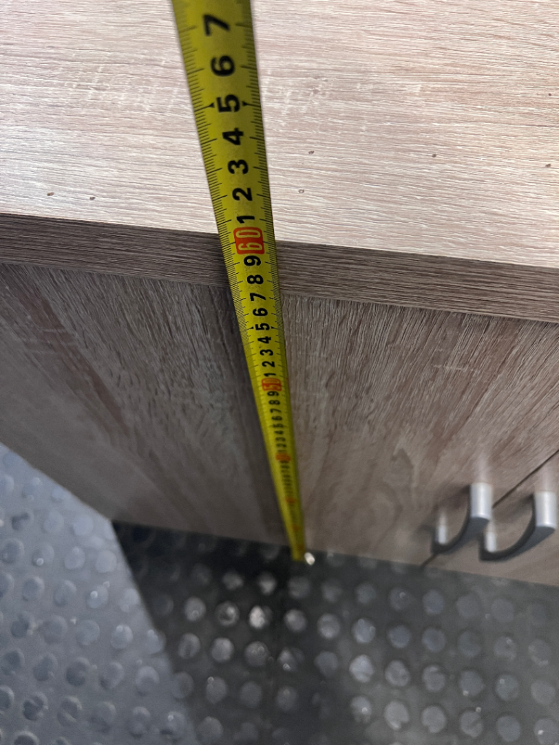 Light Wood Three-Door Top Cupboard — No back board