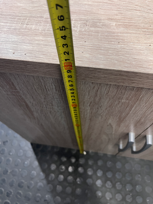 Light Wood Three-Door Top Cupboard — No back board