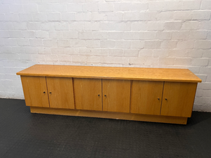 Light Wood Veneer Sideboard with 3 Joined Cabinets - 2ndhandwarehouse.com