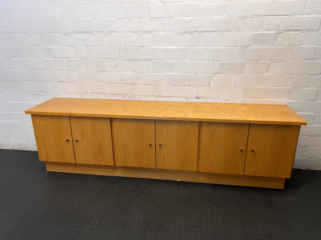 Light Wood Veneer Sideboard with 3 Joined Cabinets - 2ndhandwarehouse.com