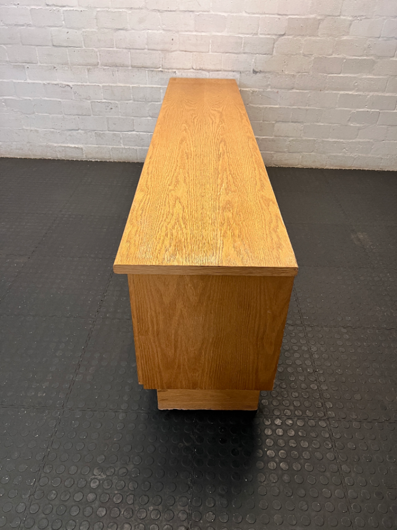 Light Wood Veneer Sideboard with 3 Joined Cabinets - 2ndhandwarehouse.com