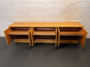 Light Wood Veneer Sideboard with 3 Joined Cabinets - 2ndhandwarehouse.com