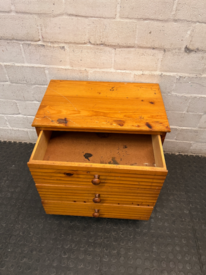 Textured Wood 3-Drawer Bedside Table